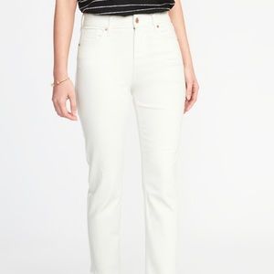 Perfect Straight Mid-rise White Jeans - Old Navy